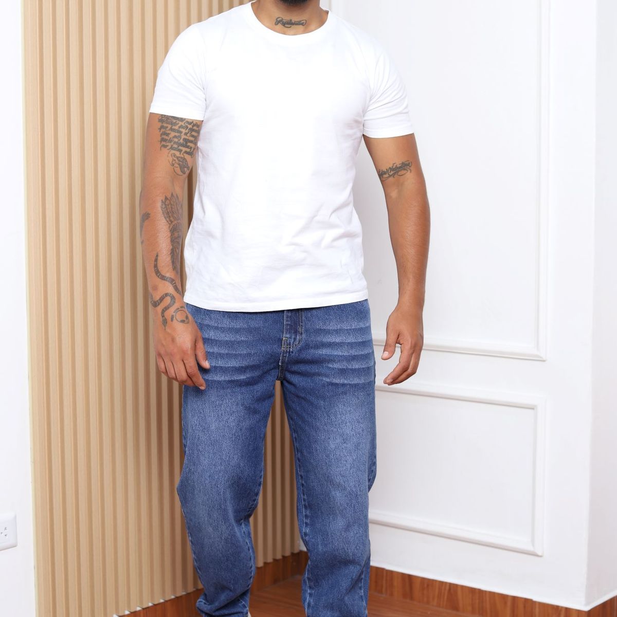 QH - Pantalón Mom Fit de Denim 100% Algodón para Hombre