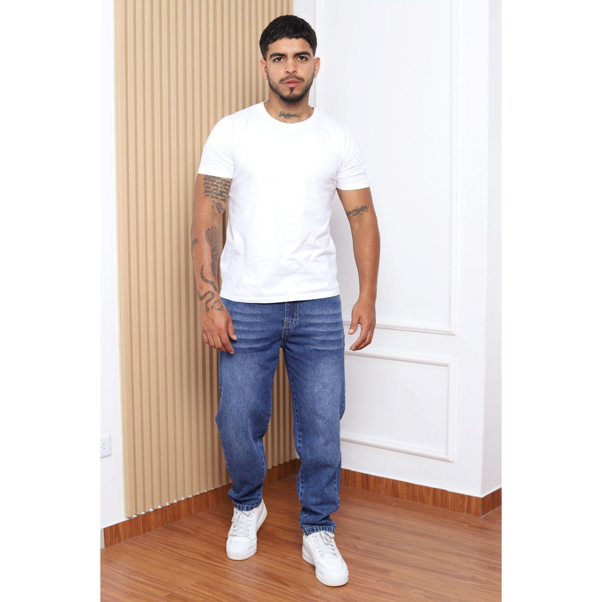 QH - Pantalón Mom Fit de Denim 100% Algodón para Hombre