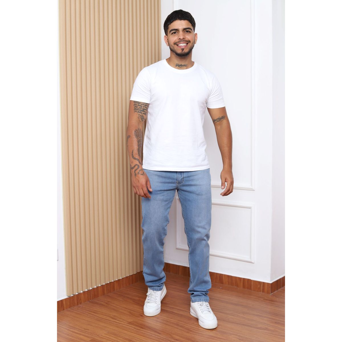 QH - Pantalón Semi Pitillo Hombre  Denim Confort