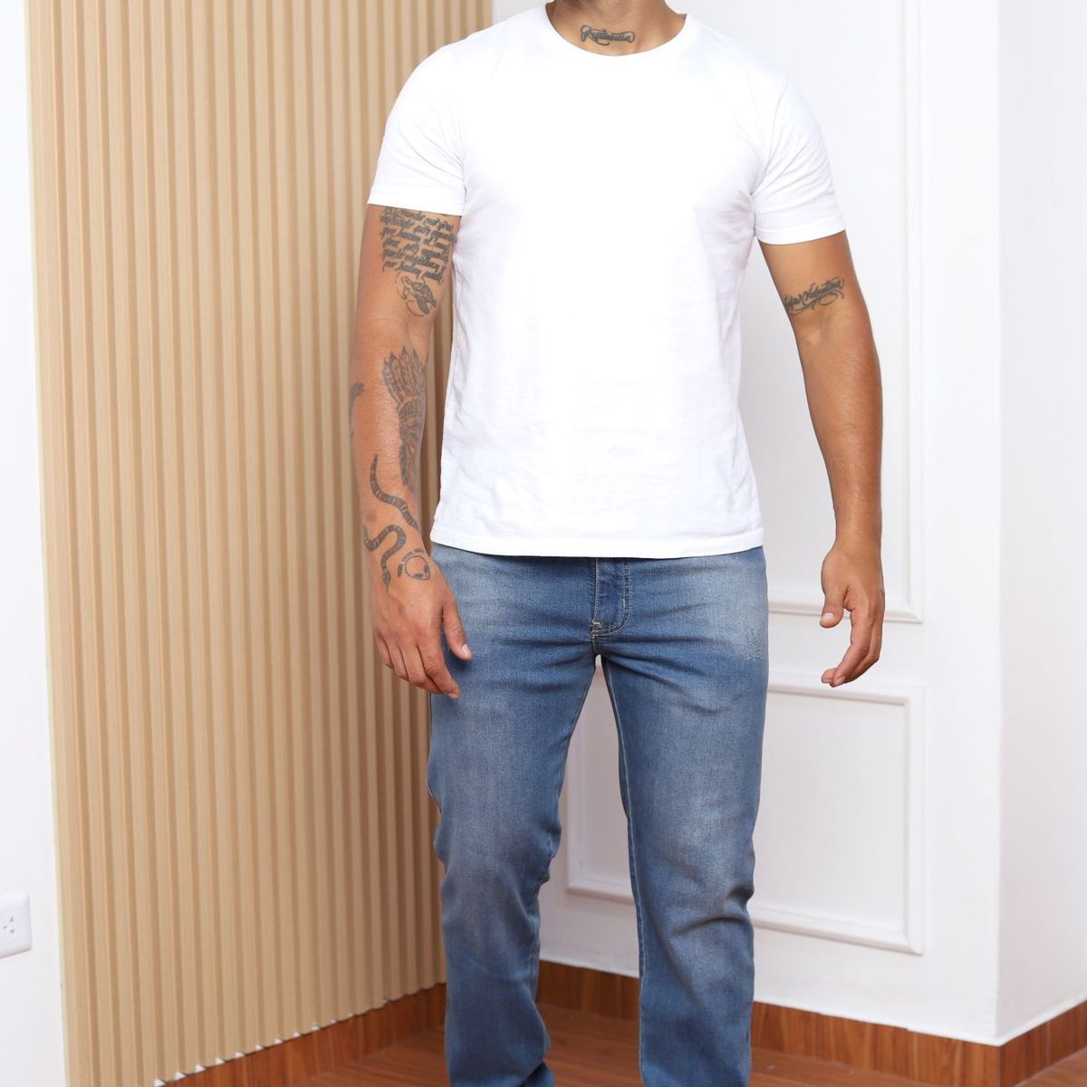 QH - Pantalón Semi Pitillo Hombre  Denim Confort