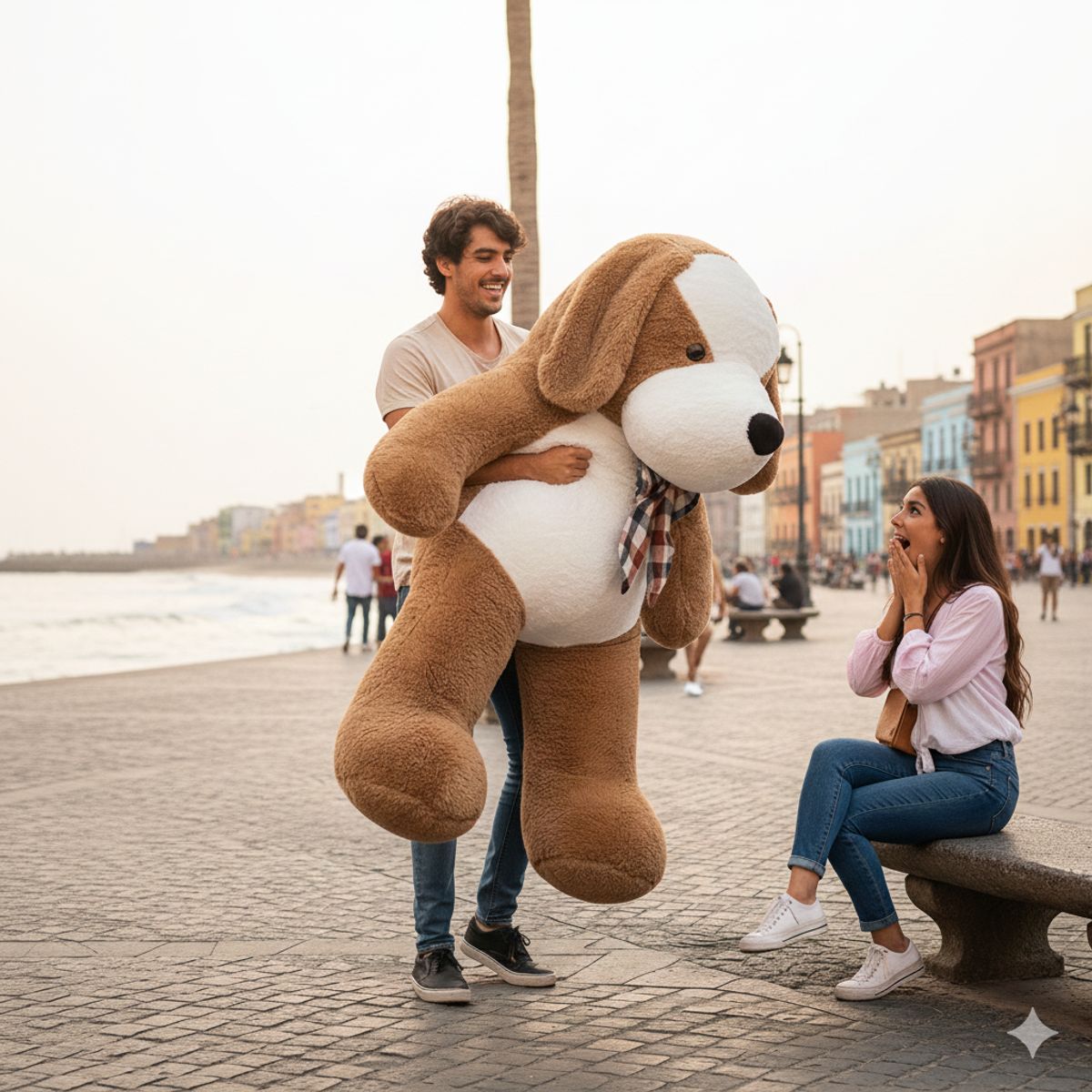 GENERICO - Peluche de Perro Gigante Marrón