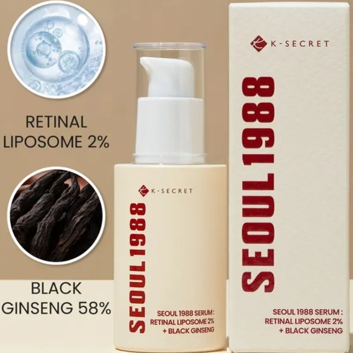 SKIN1004 - K-SECRET SEOUL 1988 Serum Retinal Liposome 2% Black Ginseng 30mL