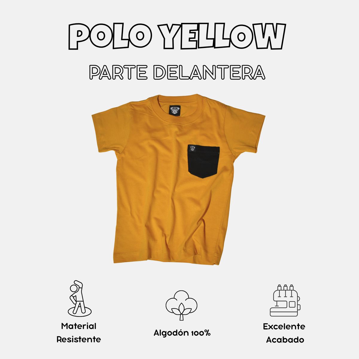 YONISTERS CLOTHING - Polo Casual Niño color amarillo 100% Algodón Diseño Clásico con Bolsillo Yonisters Clothing Kids