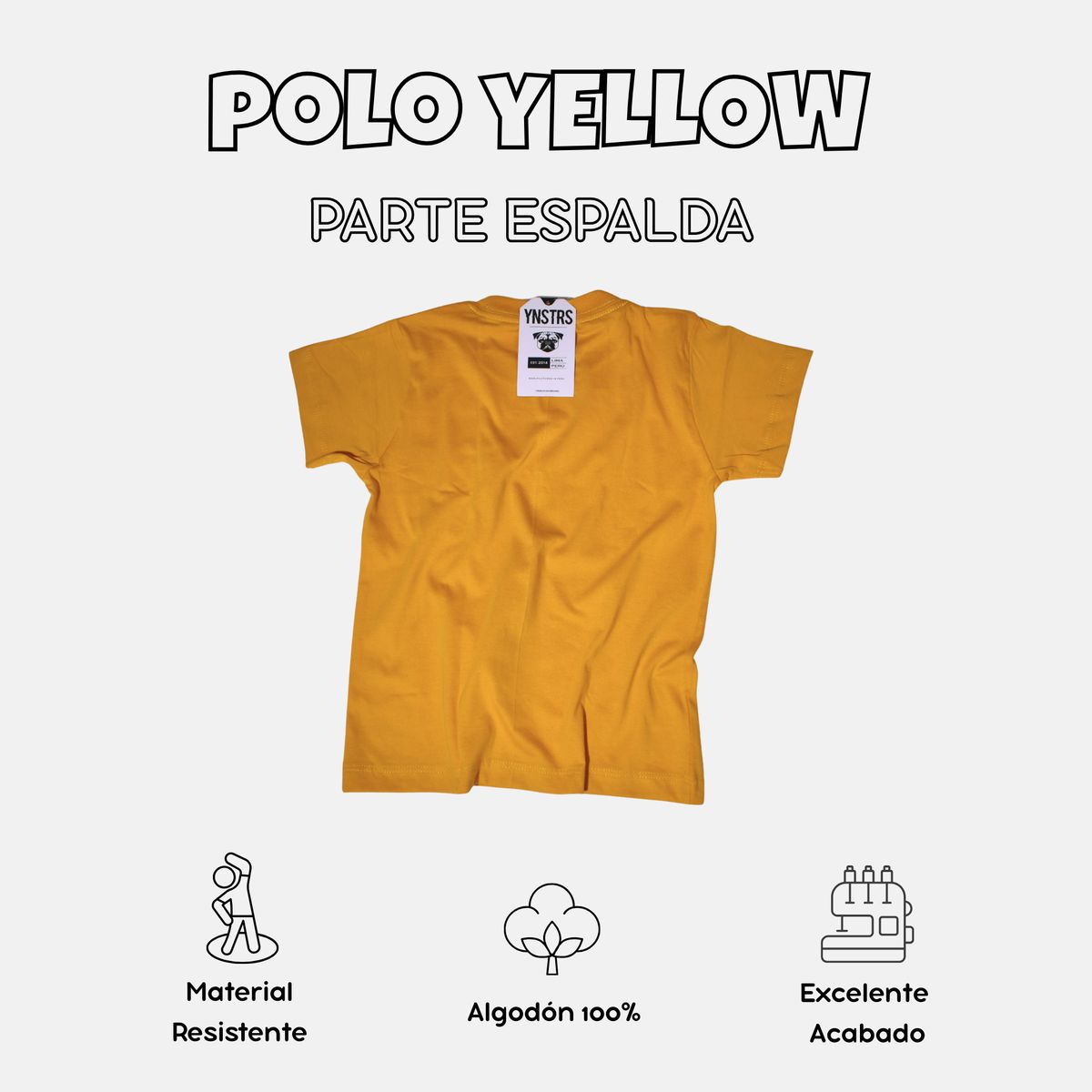 YONISTERS CLOTHING - Polo Casual Niño color amarillo 100% Algodón Diseño Clásico con Bolsillo Yonisters Clothing Kids