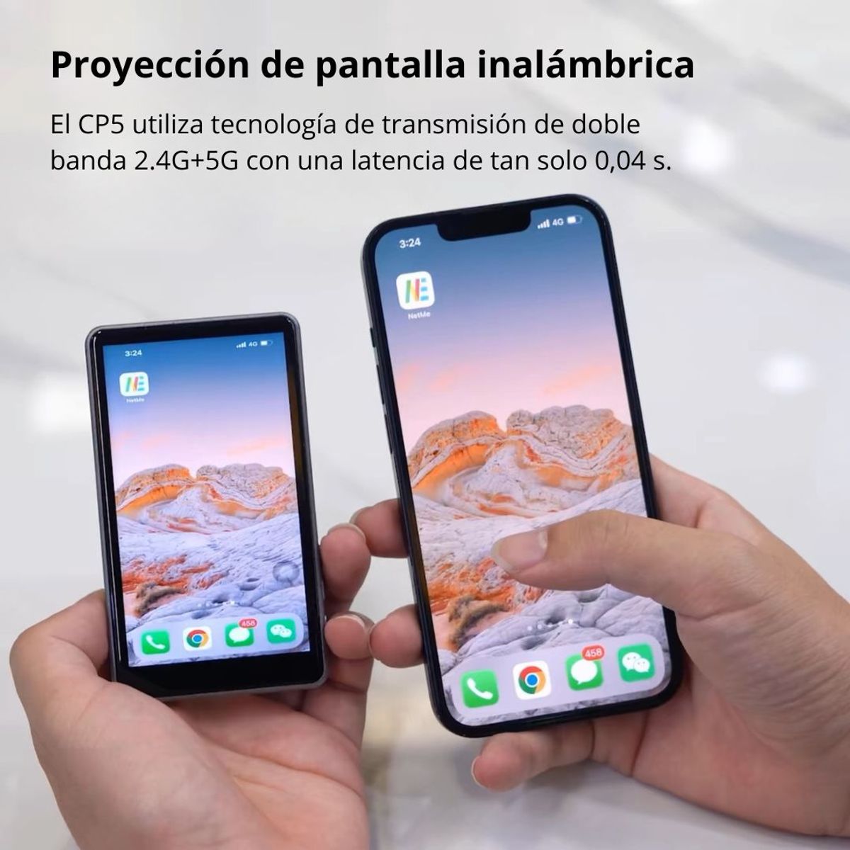 GENERICO - Pantalla Selfie Magnética para iPhone y Android con WiFi 5G Duplicación Pantalla y Control Bluetooth