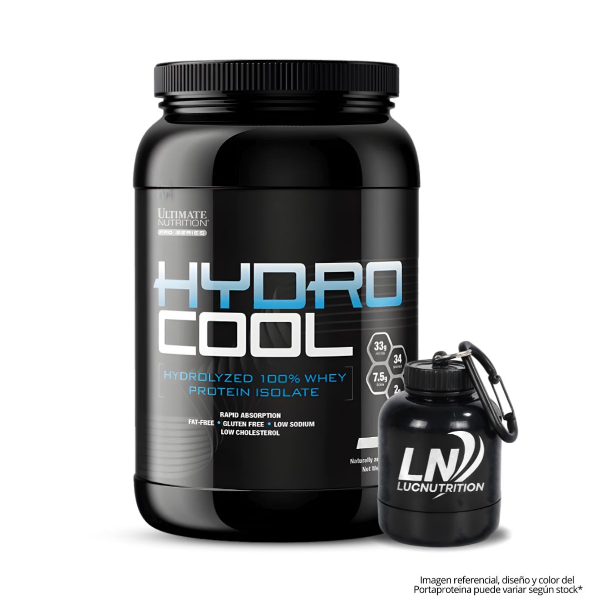 ULTIMATE NUTRITION - Hydrocool 3 LB Proteina Hidrolizada - Chocolate Crema + Portaproteina