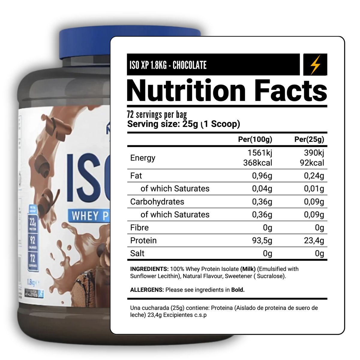 ULTIMATE - Proteína Iso xp 1800g Applied Nutrition Chocolate + Creatina Ultimate Nutrition 300gr