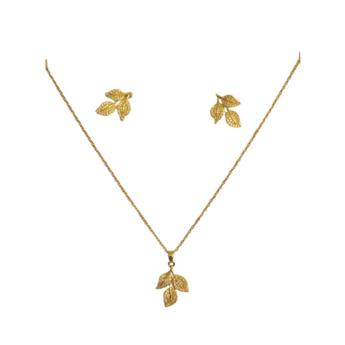 GENERICO - Set de Collar + Aretes Estilo Doradas