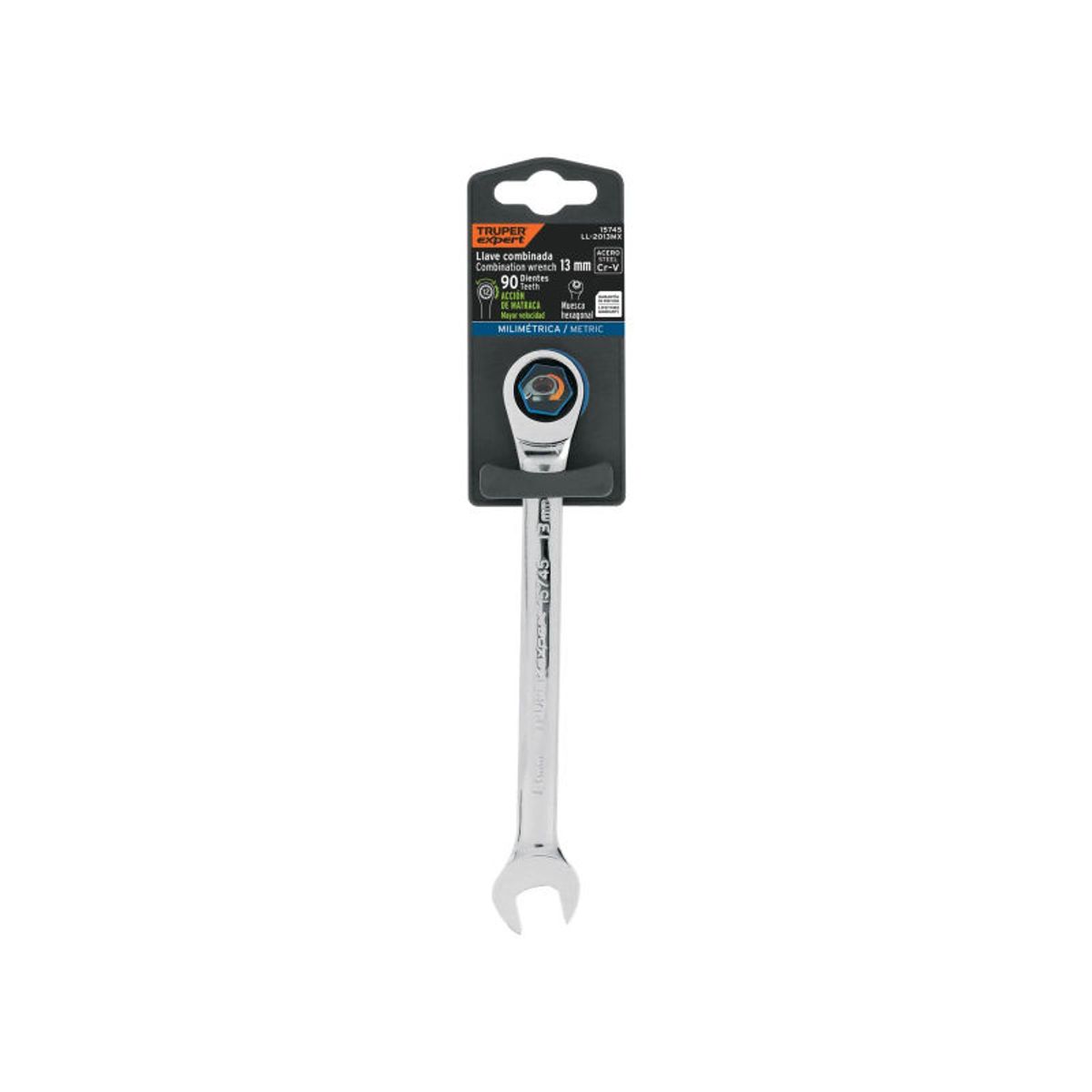 TRUPER - Llave combinada con matraca 13 mm x 174 mm largo Truper - 15745