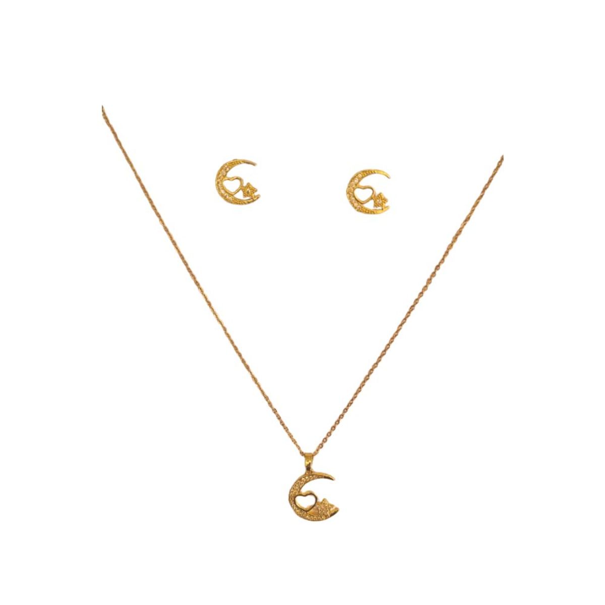 GENERICO - Set de Collar + Aretes Estilo Doradas