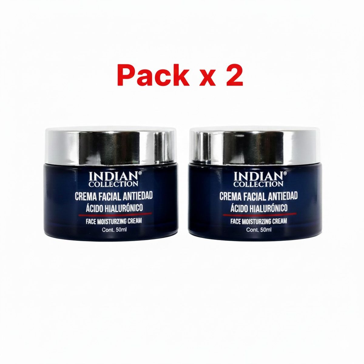 GENERICO - Crema Facial Ácido Hialurónico Indian Collection Pack X 2
