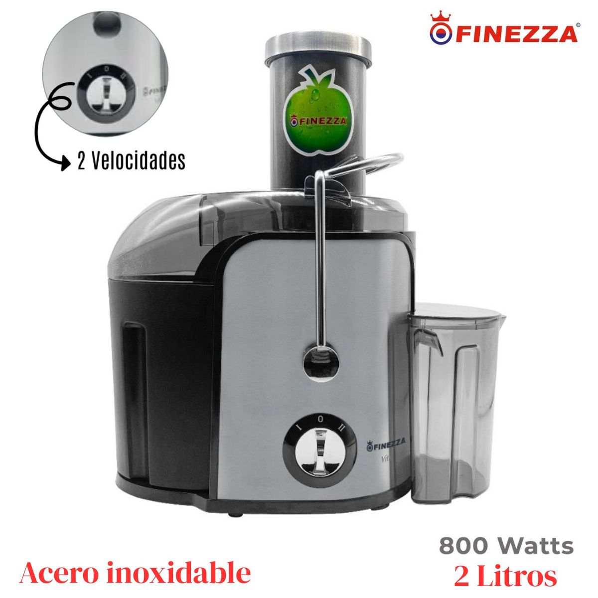 FINEZZA - Extractor de Jugo Finezza FZ-A6251EX 800 W Negro 2 Litros