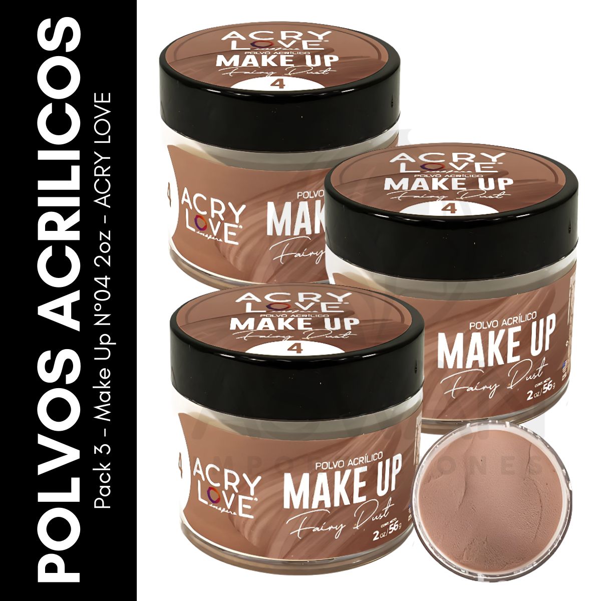 GENERICO - Pack 3 - Make Up N°04 2oz - ACRY LOVE