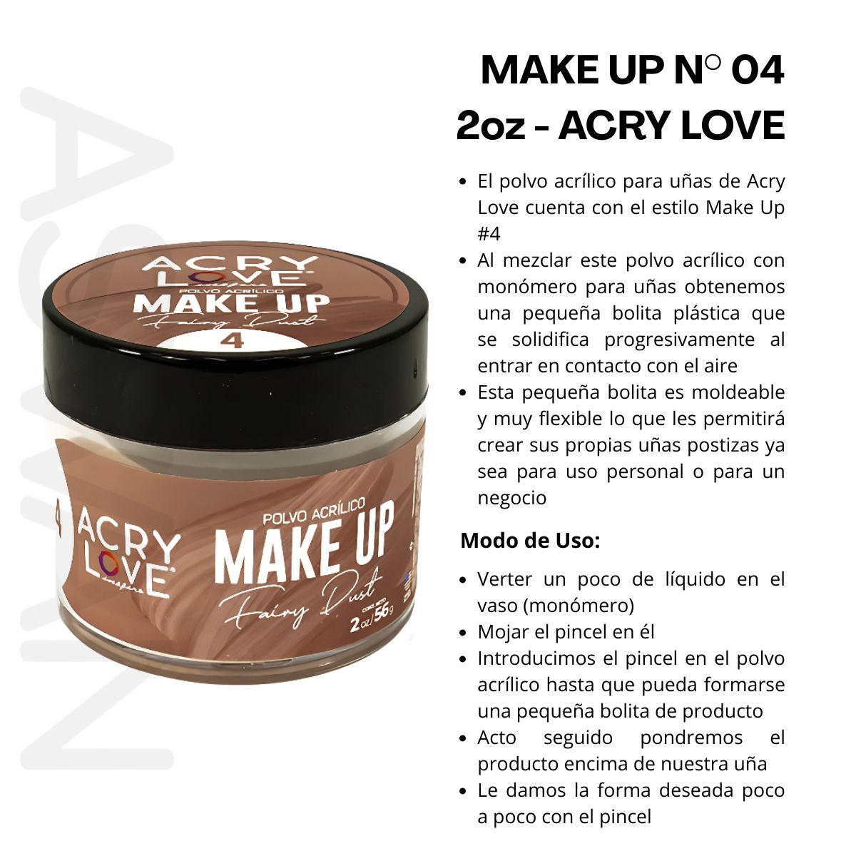 GENERICO - Pack 3 - Make Up N°04 2oz - ACRY LOVE
