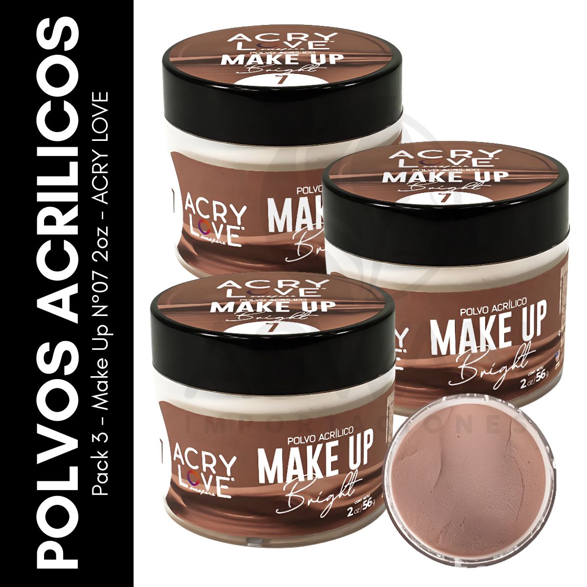 GENERICO - Pack 3 - Make Up N°07 2oz - ACRY LOVE