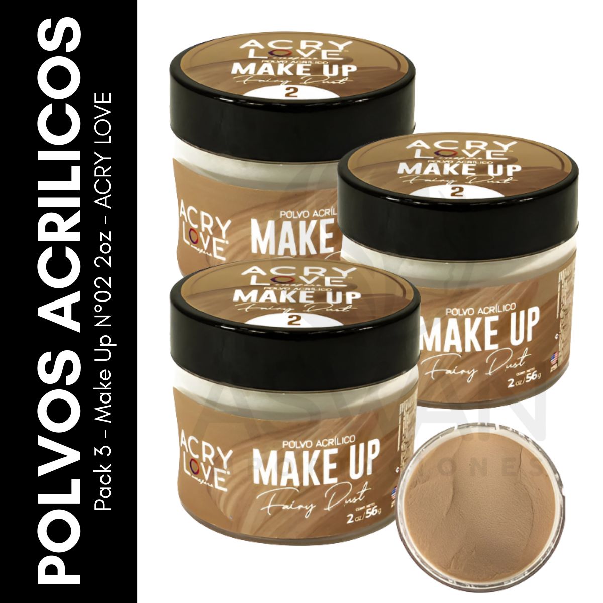 GENERICO - Pack 3 - Make Up N°02 2oz - ACRY LOVE