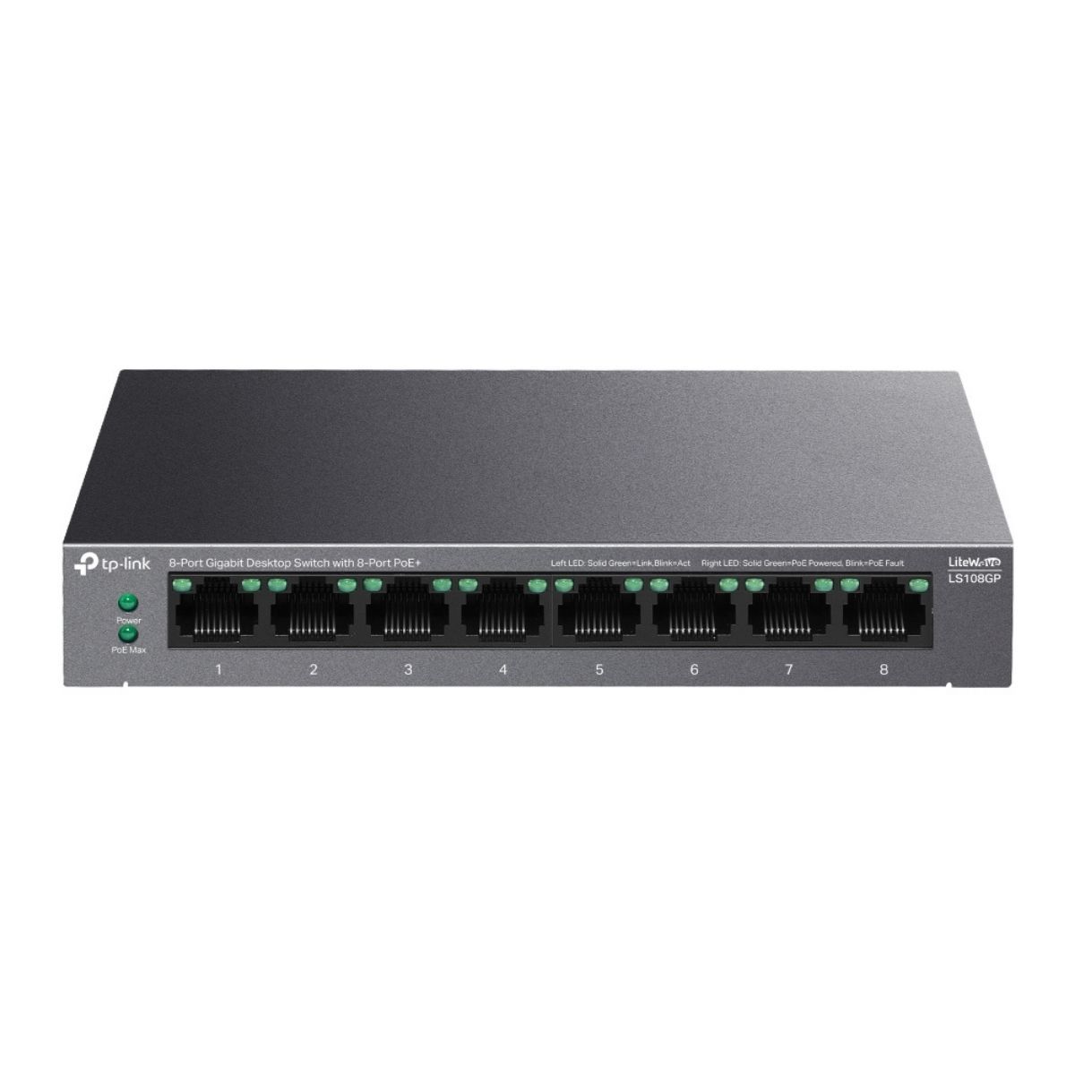 TP LINK - TP-Link - Switch LS108GP de 8 Puertos PoE+ Gigabit LiteWave