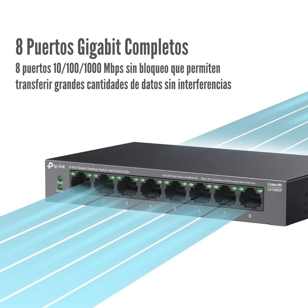 TP LINK - TP-Link - Switch LS108GP de 8 Puertos PoE+ Gigabit LiteWave