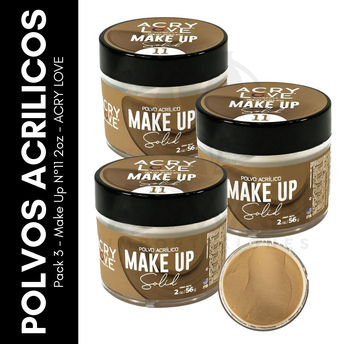 GENERICO - Pack 3 - Make Up N°11 2oz - ACRY LOVE