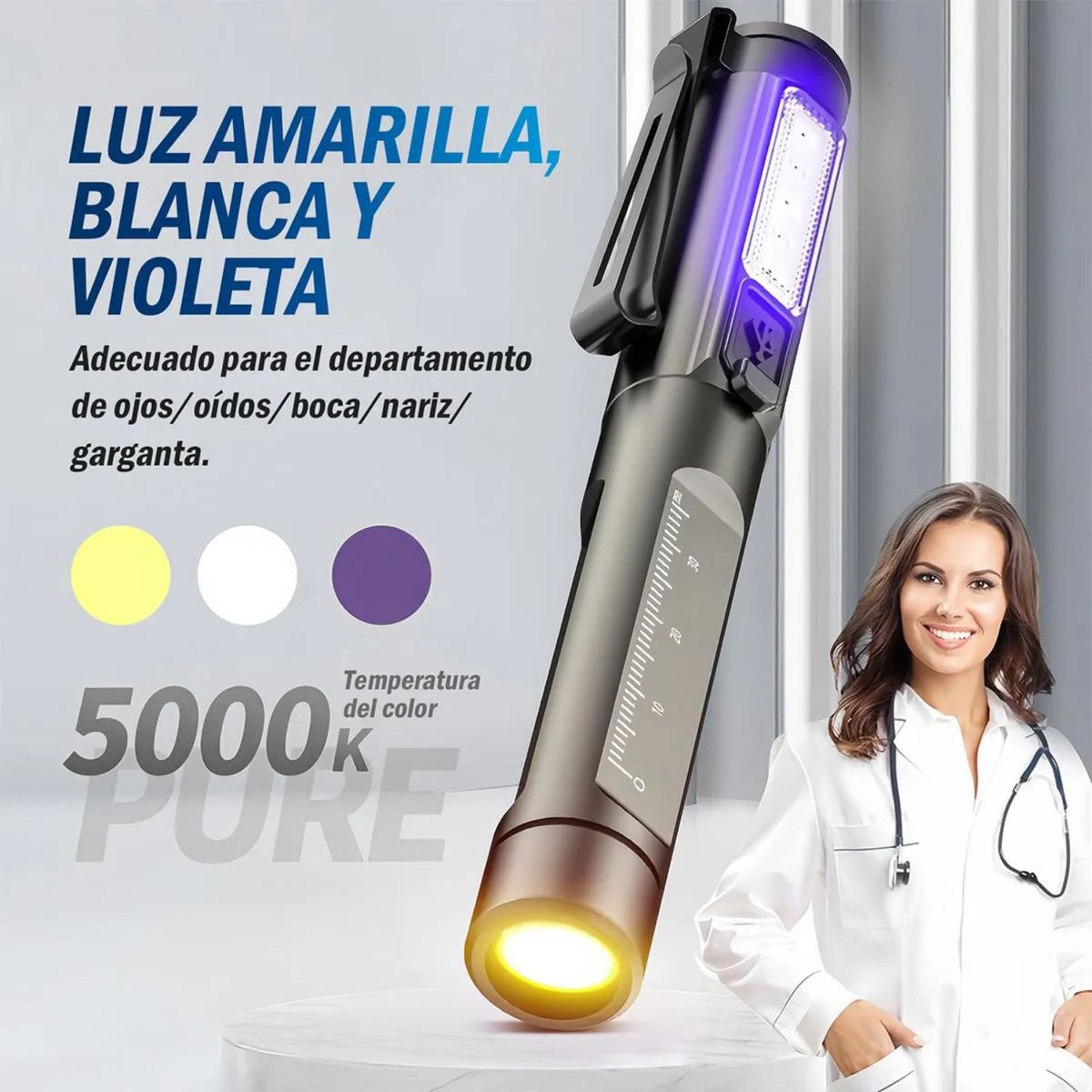 OEM - Linterna Médica LED Profesional para Oftalmología y Otología