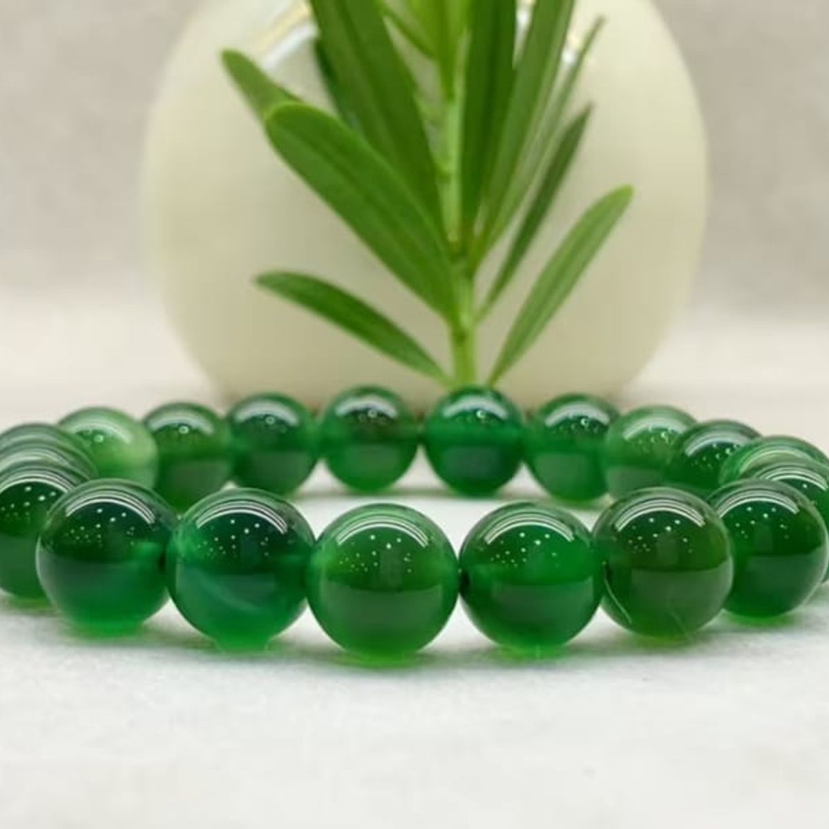 GENERICO - PULSERA   DE AGATA VERDE    #10 PIEDRA NATURAL