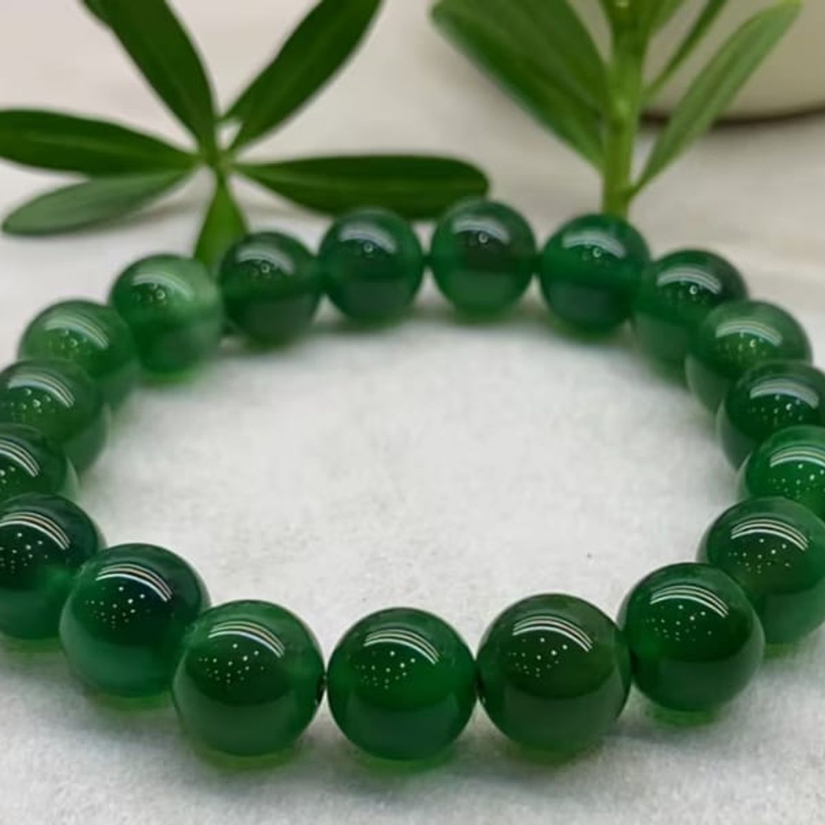 GENERICO - PULSERA   DE AGATA VERDE    #10 PIEDRA NATURAL