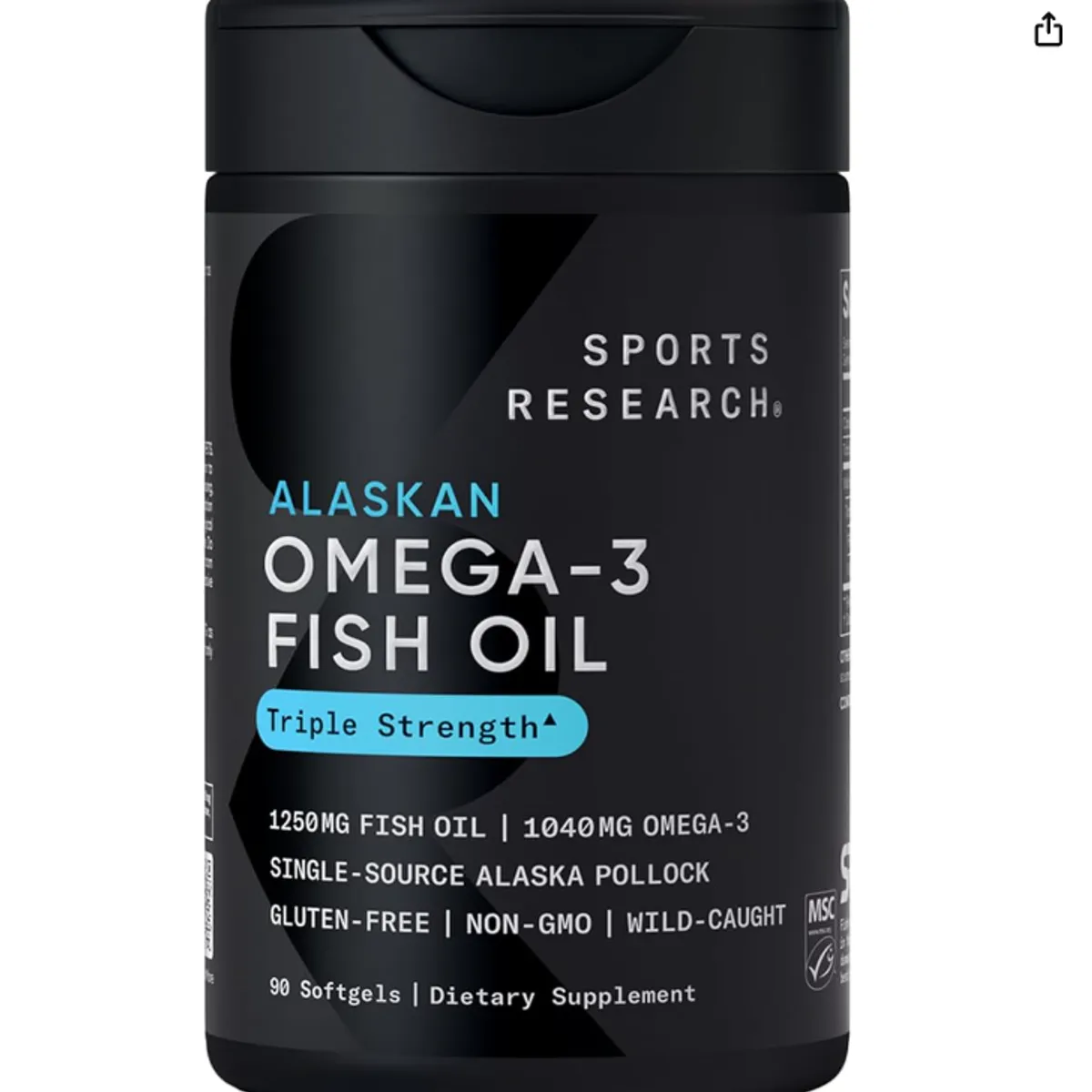 GENERICO - Sports Research Omega-3 Fish Oil Triple Strength 90 cápsulas