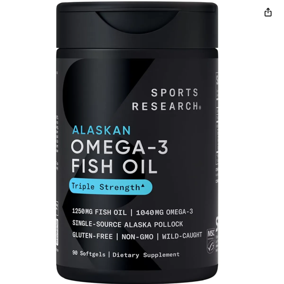 GENERICO - Sports Research Omega-3 Fish Oil Triple Strength 90 cápsulas