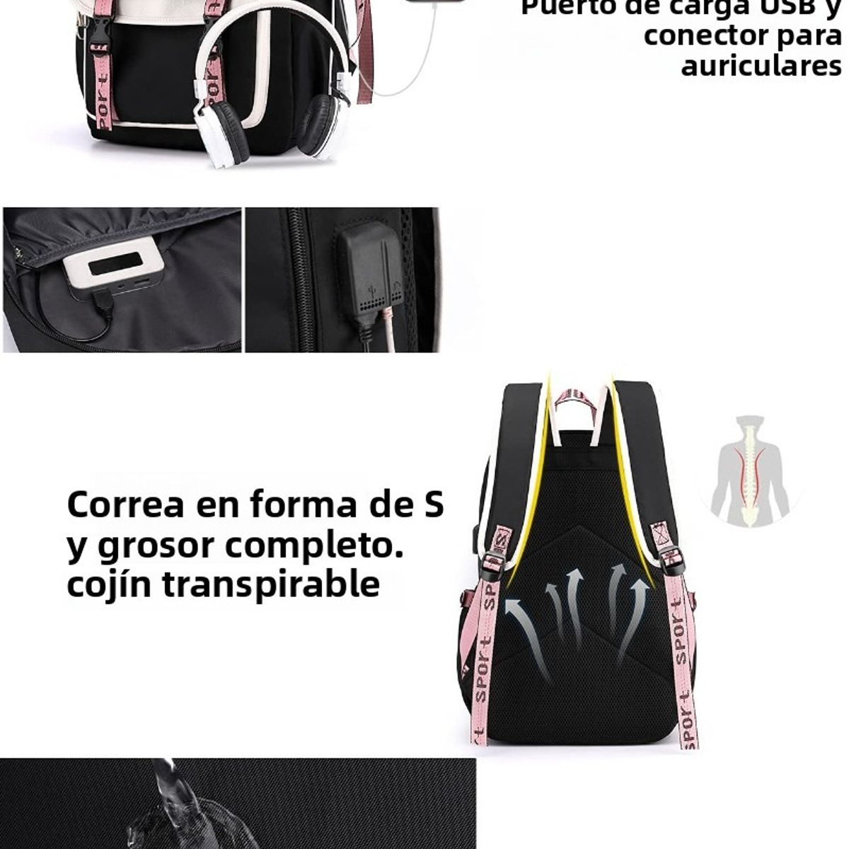 TIOZONEY - Juego de mochila escolar Kpop Las Guerreras K-pop Huntrix Cazadoras de demonios