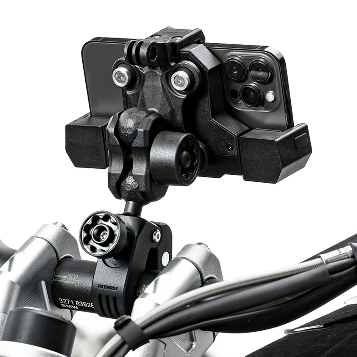 MOTOWOLF - Soporte de teléfono de motocicleta ajustable antivibración MDL2828