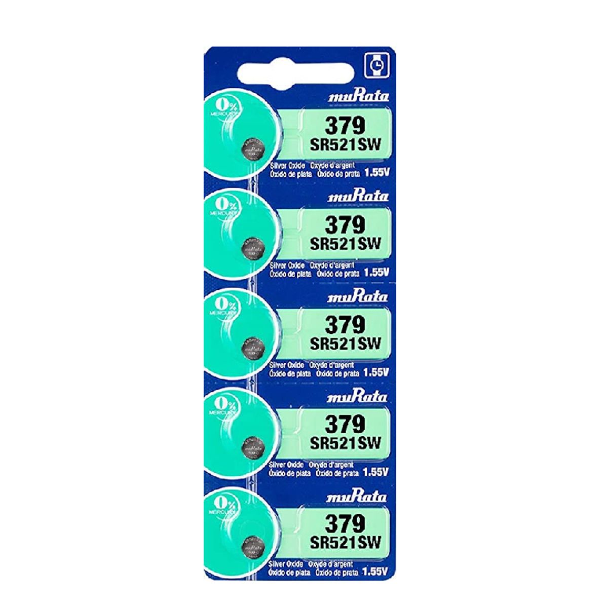 PILAS Boton 379 SR521SW Alcalina MURATA X 5 UNIDADES, marca PREMIUM - Foto 2