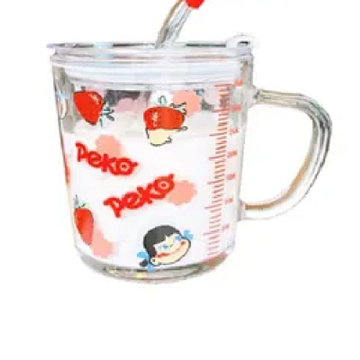 GENERICO - Taza de vidrio antiderrame con para niños de 400 ml pack 2 unidades