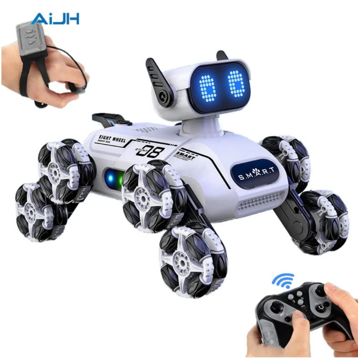 GENERICO - Perro robot acrobático musical luces y bota humo blanco