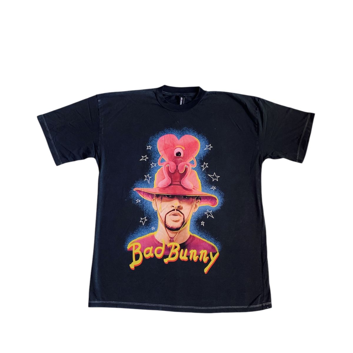 GENERICO - Polo Oversize Negro Bad Bunny Un Verano Sin Ti Talla M Estampado Doble Cara