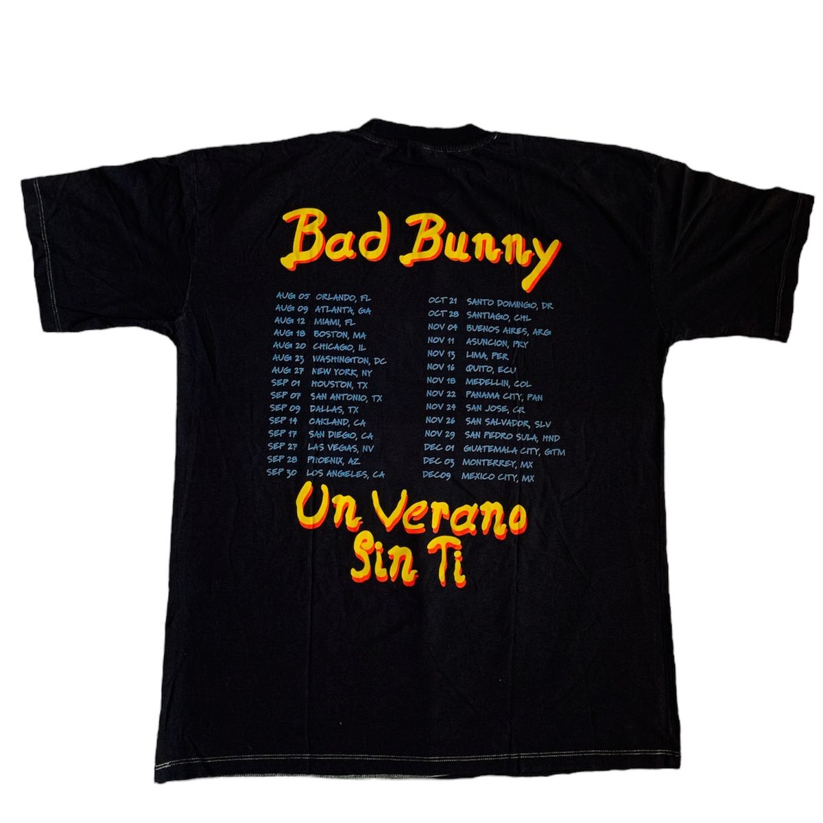 GENERICO - Polo Oversize Negro Bad Bunny Un Verano Sin Ti Talla M Estampado Doble Cara