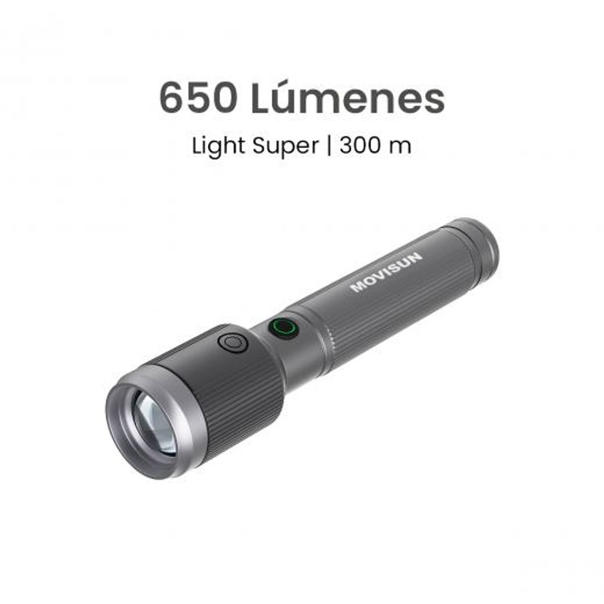 Linterna MOVISUN Light Super, 650 lm Zoom Telescópico, Modo SOS, Flash, 1300 mAh, Alcance Hasta 300m, marca MOVISUN - Foto Principal