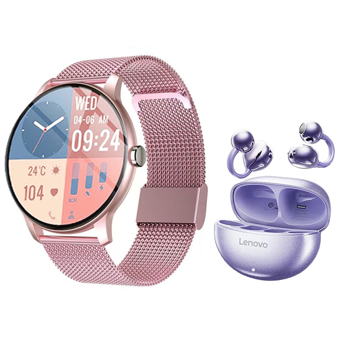 LENOVO - Lenovo TA140 Audífonos-Morado y Toumi Fit Pro-P Reloj inteligente