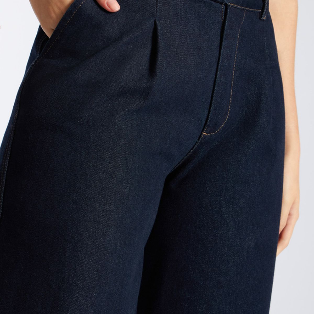 LUVARO - Pantalón Denim Ancho Pinzas