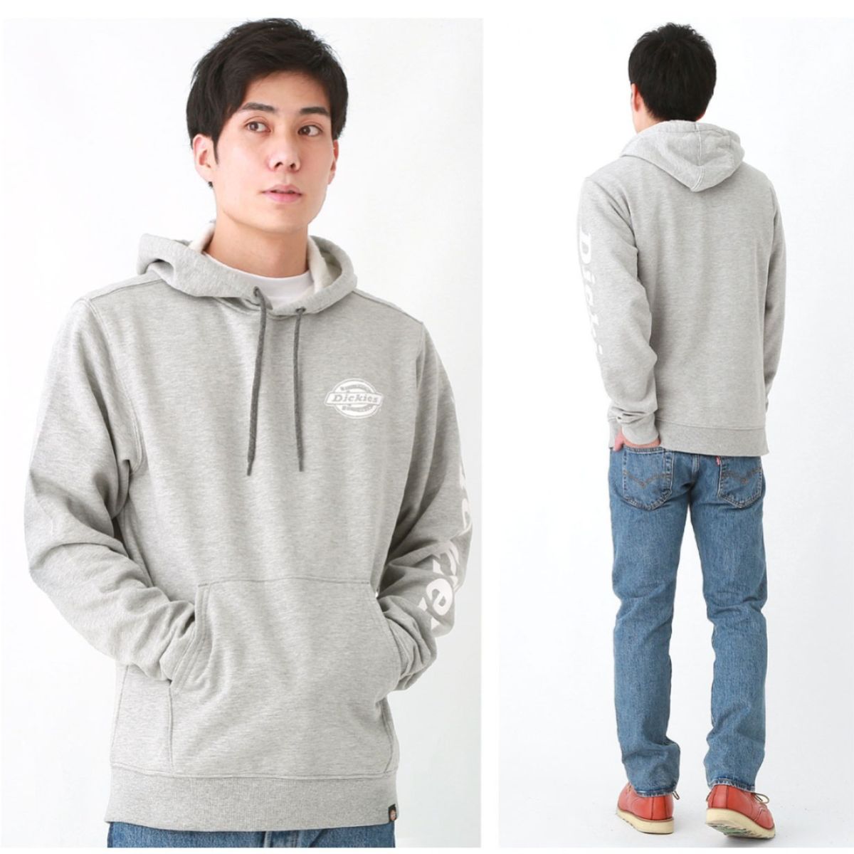 DICKIES - POLERA DICKIES CON CAPUCHA GRAPHIC SLEEVE PARA HOMBRE  COLOR  GRIS BREZO