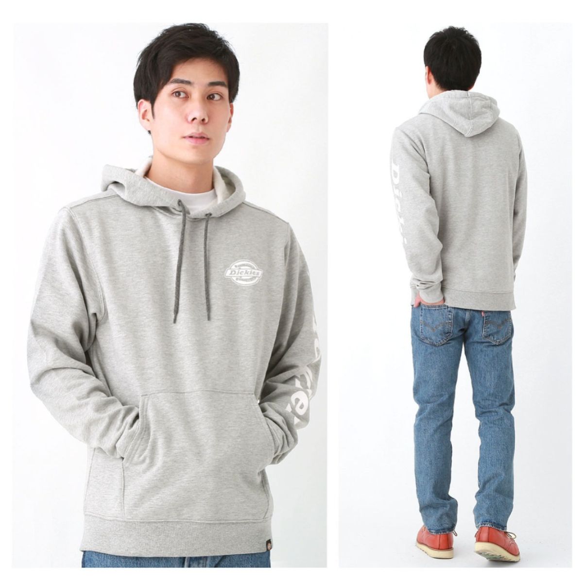 DICKIES - POLERA DICKIES CON CAPUCHA GRAPHIC SLEEVE PARA HOMBRE  COLOR  GRIS BREZO