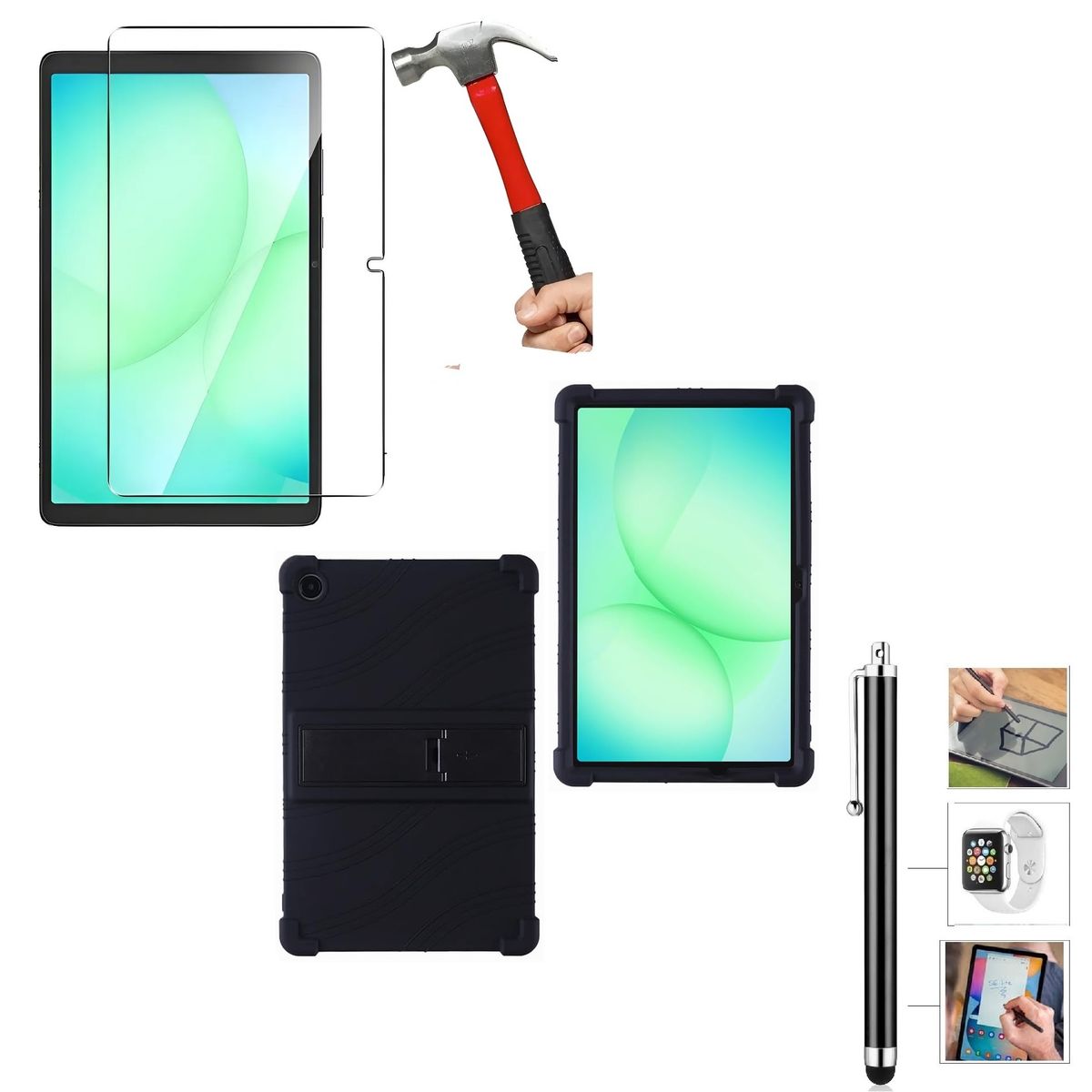 GENERICO - Funda Silicona + Mica + Lápiz para Samsung Tab A11 Plus 2025 SM-X230