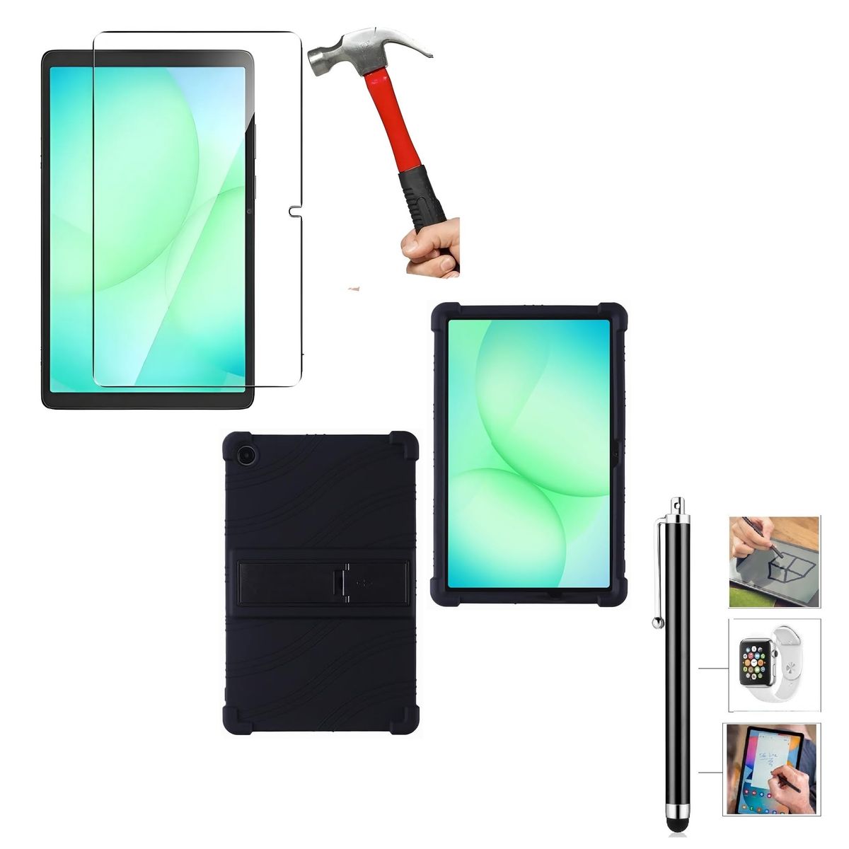 GENERICO - Funda Silicona + Mica + Lápiz para Samsung Tab A11 Plus 2025 SM-X230
