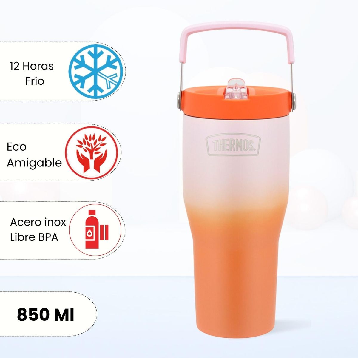 THERMOS - Termo Para Bebida Outdo 850 Ml Naranja