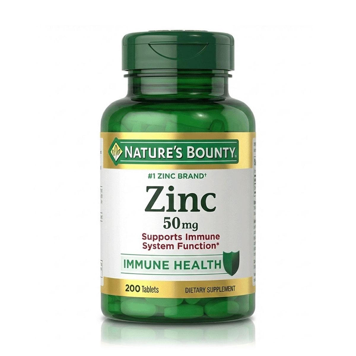 NATURES BOUNTY - Zinc 50 mg (200 Tabletas) - Defensa Inmune - Nature's Bounty