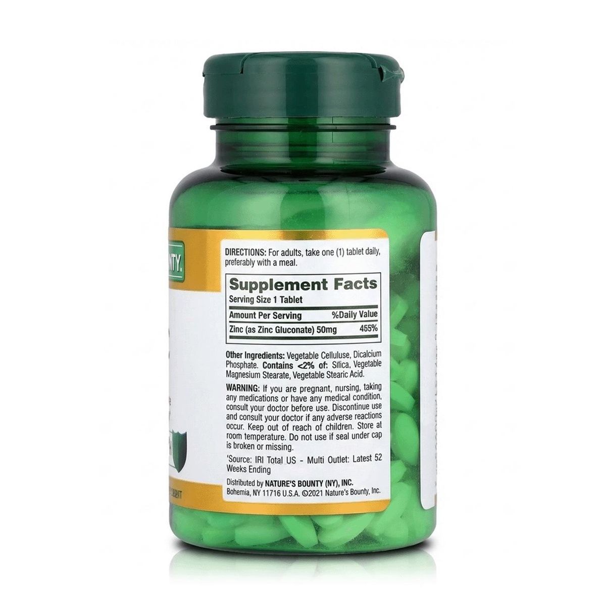 NATURES BOUNTY - Zinc 50 mg (200 Tabletas) - Defensa Inmune - Nature's Bounty