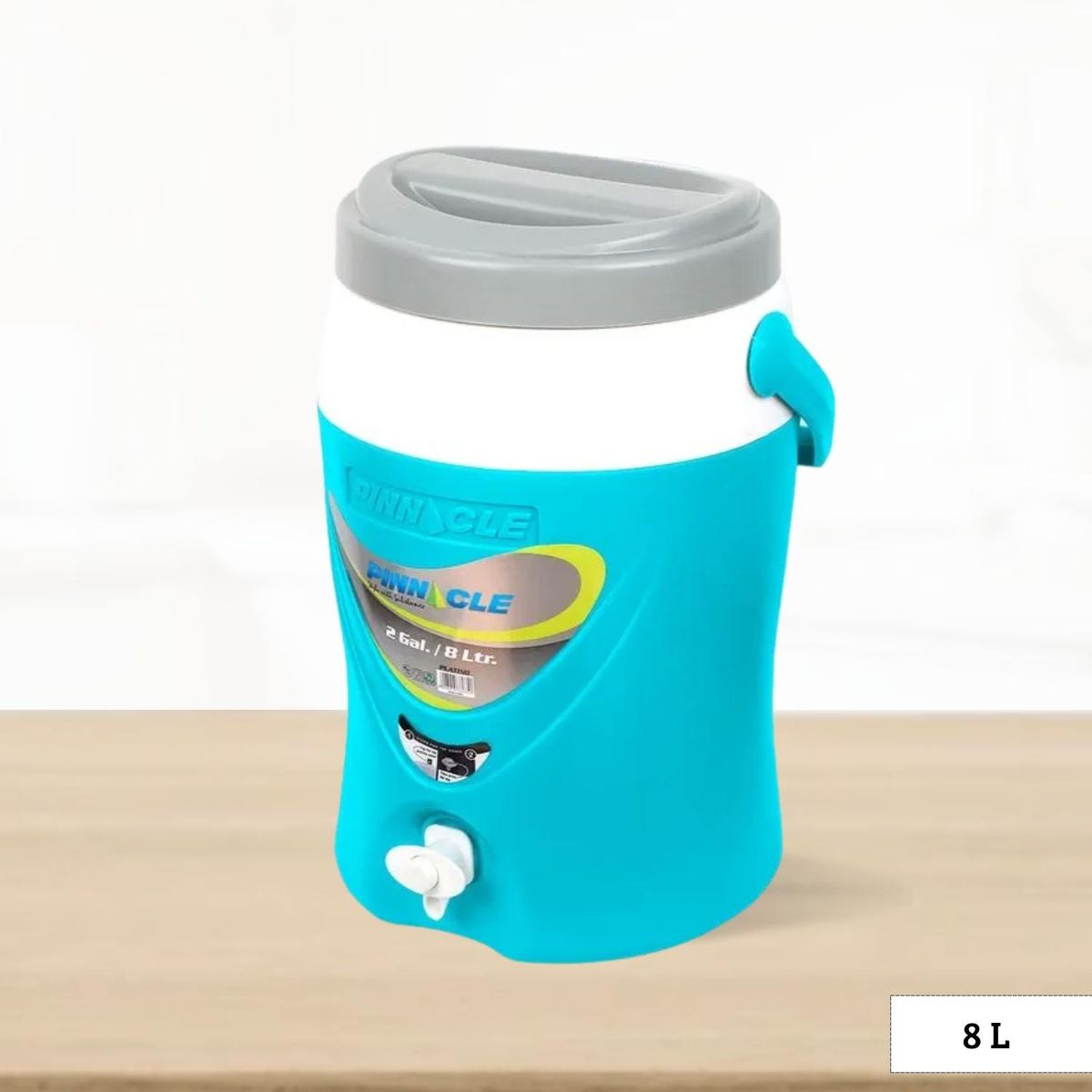 Cooler de Poliuretano Platino con Caño y Asa Pinnacle Celeste 8 Litros, marca GENERICO - Foto Principal