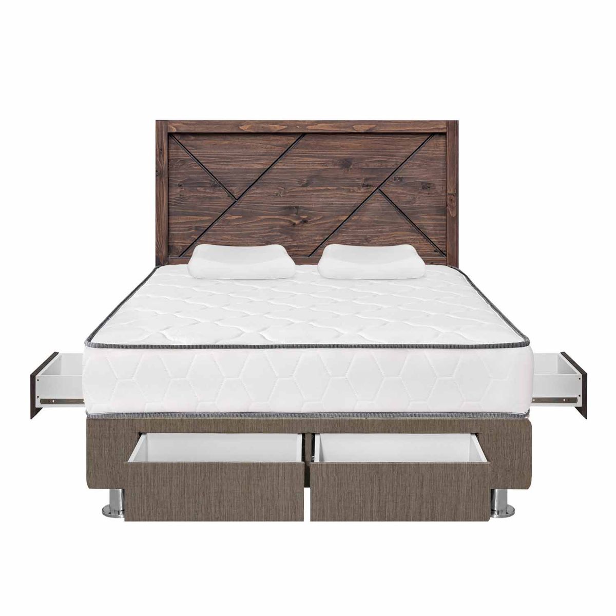 FORLI - Dormitorio 4 cajones Igneo Marrón Queen