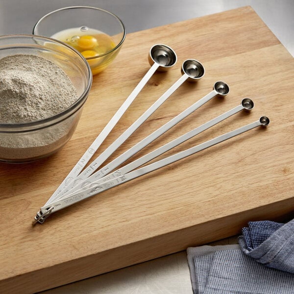 WINCO - SET DE CUCHARAS MEDIDORAS MANGO LARGO WINCO ACERO INOX