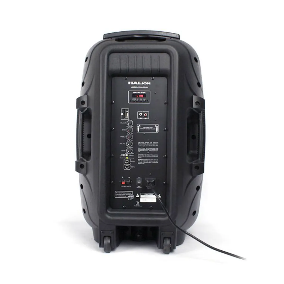 HALION - PARLANTE ACTIVO HALION 800W 2 MICROFONOS BATERIA - PHA-15AL