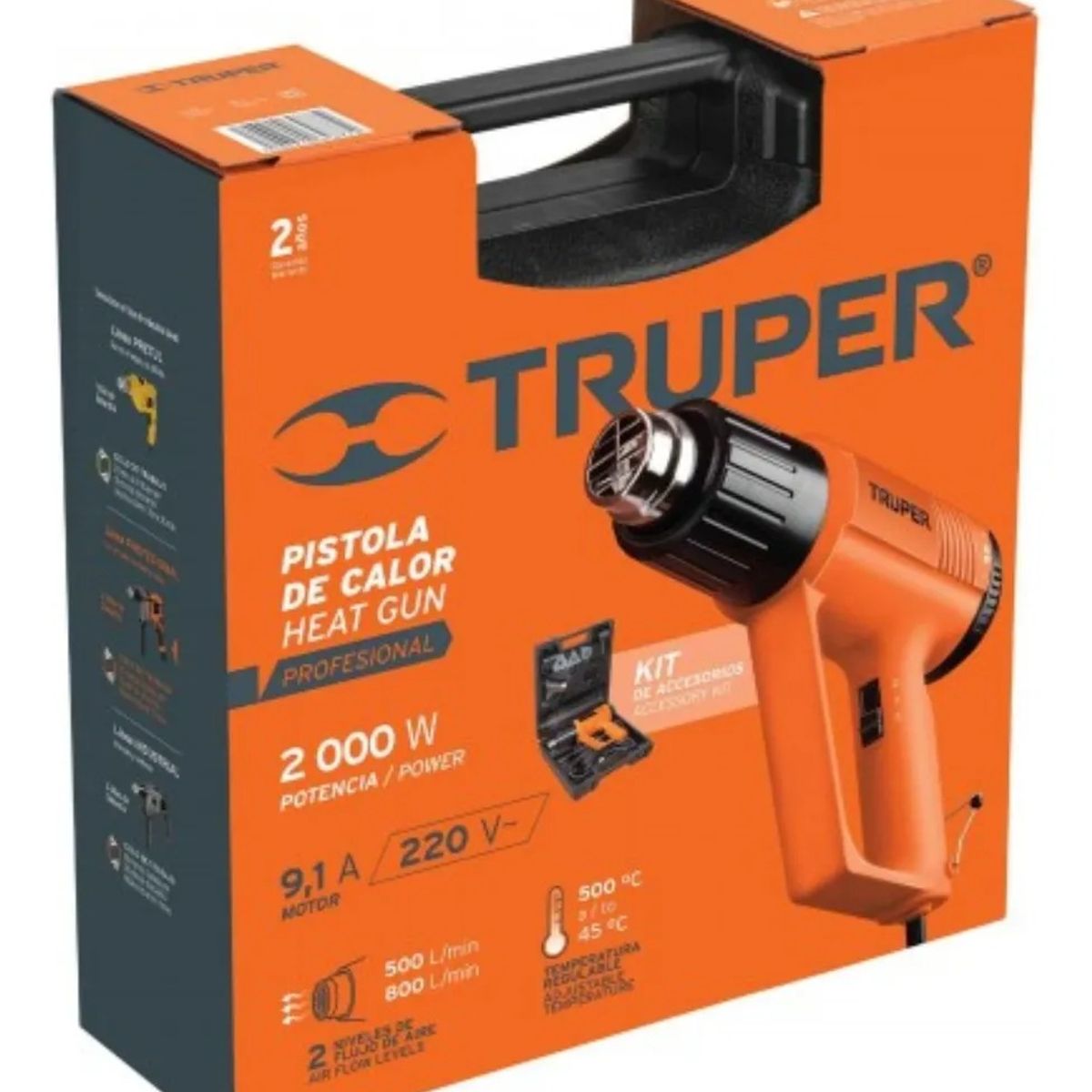 Pistola de Calor Profesional 1800 W, 220 V - Truper 13491, marca Truper - Foto 2